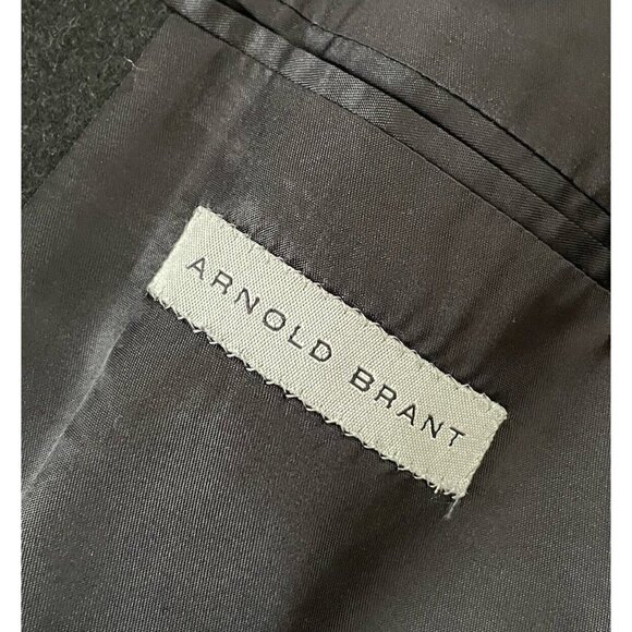 Arnold Brant Mens Cashmere Blazer 44L Charcoal Gray Flannel 2 Button Sport Coat - Picture 8 of 8